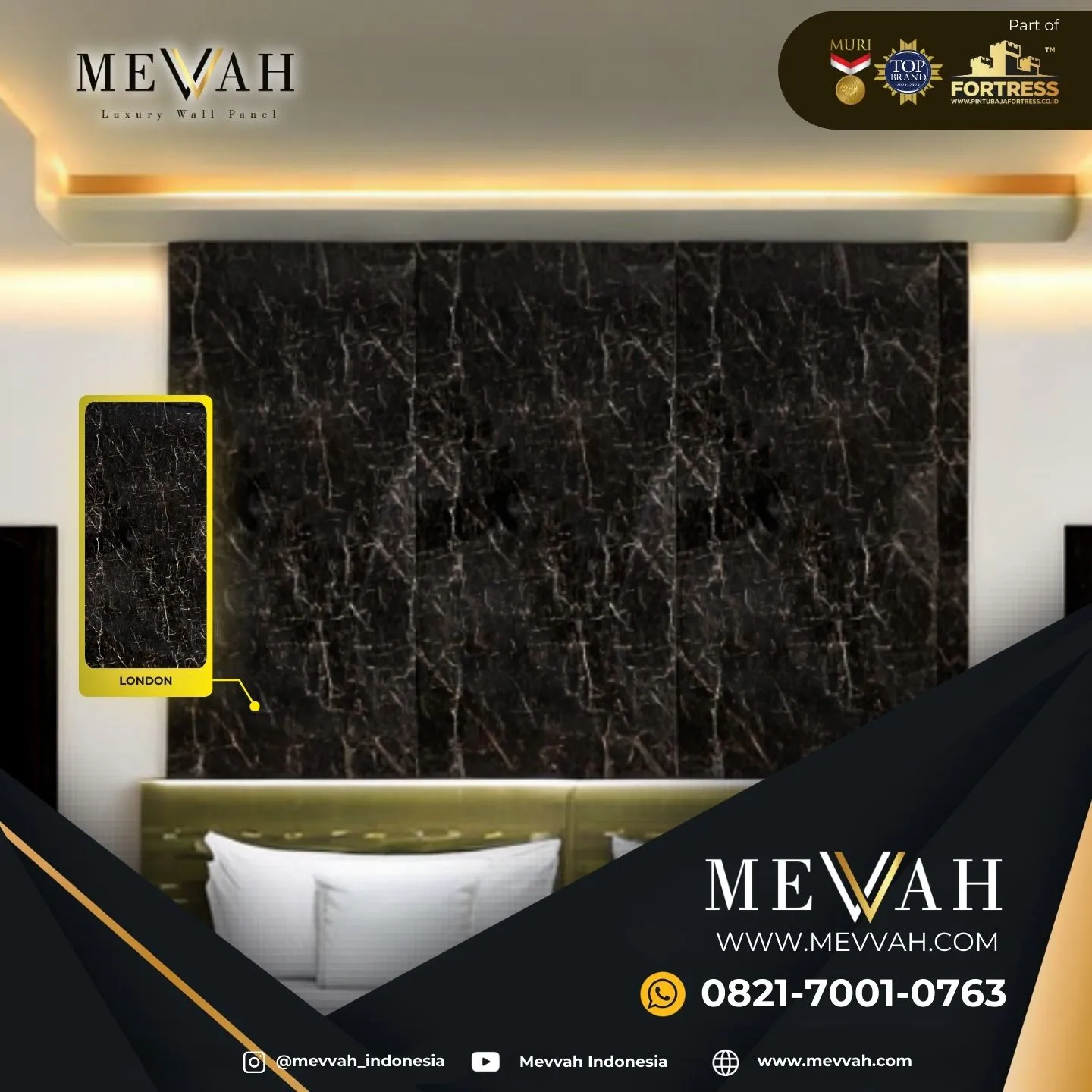 (MEVVAH) Pvc Marble Wall Panels Hitam Di Bengkayang