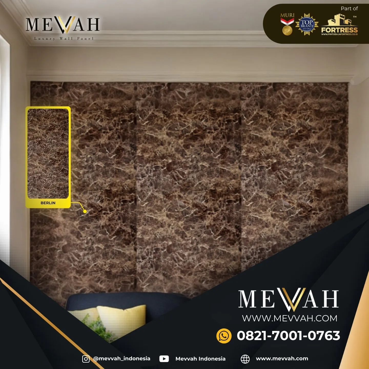 (MEVVAH) Wall Panel Motif Marmer Coklat Di Kayong Utara