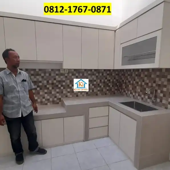 Terbaik!! WA: 0812-1767-0871 Jasa Pembuatan kitchen set hpl Surabaya Kaloka Interior