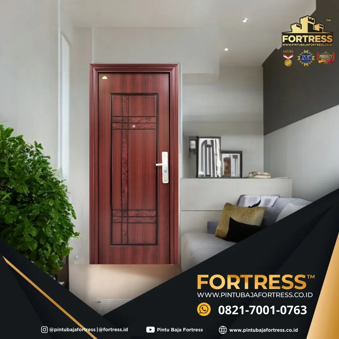 (FORTRESS) Pintu Kamar Mandi Besi Minimalis Motif Kayu Di Palu