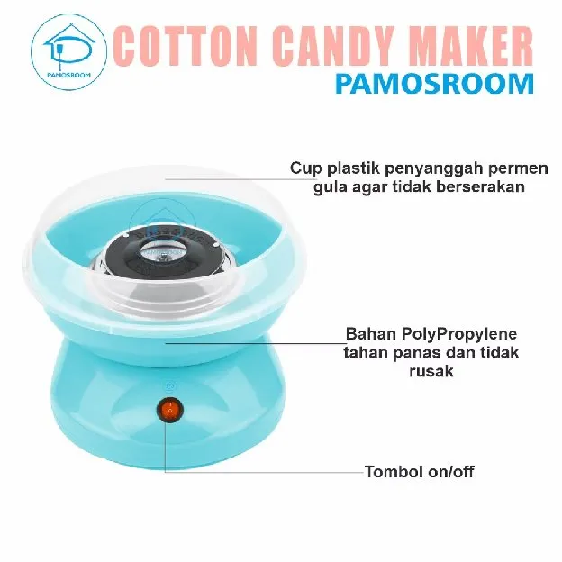 Mesin Gulali Mini Electric Cotton Candy Floss Maker Alat Pembuat Permen Gula Kapas
