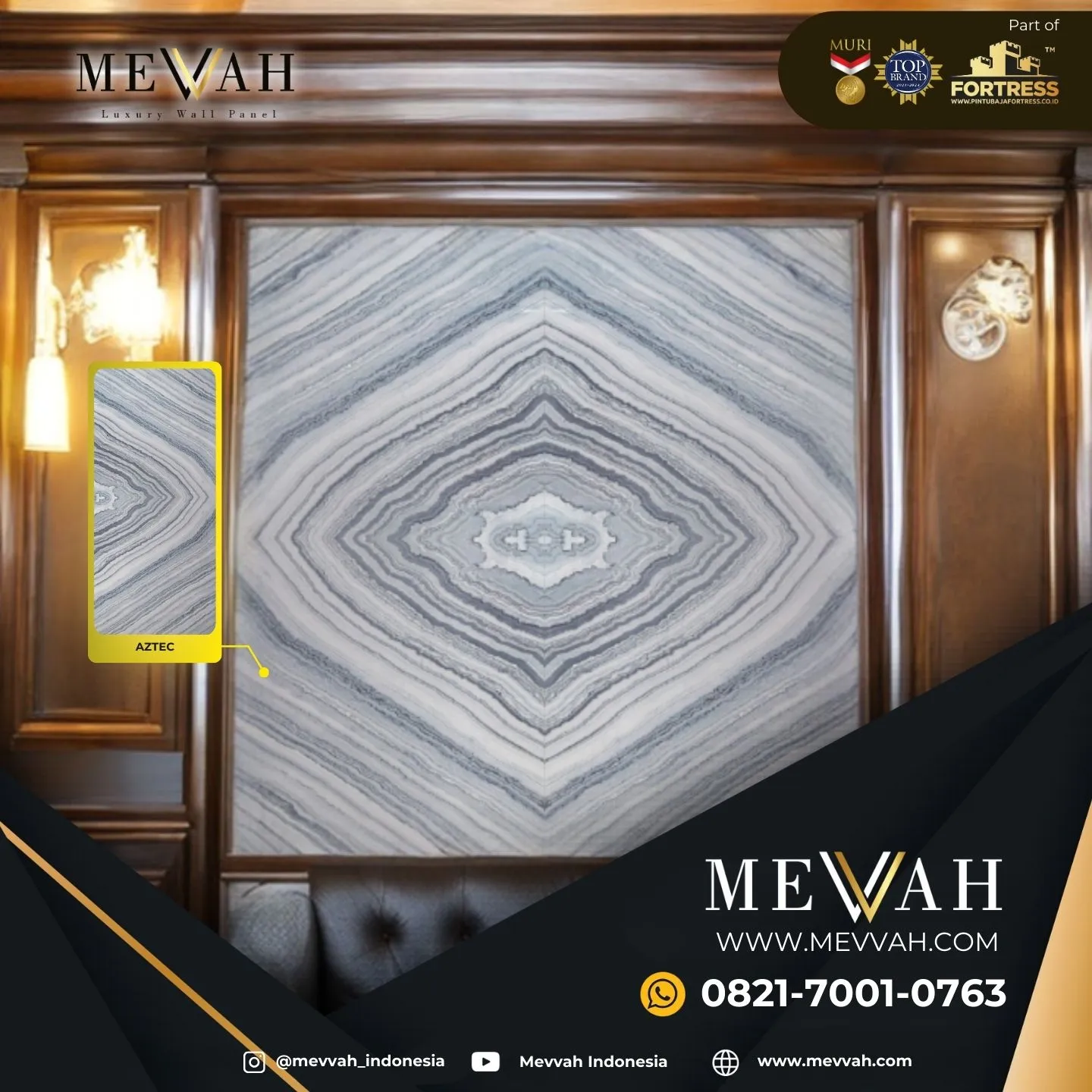 (MEVVAH) Wall Panel Dinding Marmer Abu Abu Di Kubu Raya