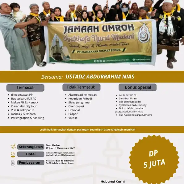 AMANAH, 0821-1993-6937 Agen Travel Umroh 9 Hari Makassar Semarang Medan SYAKHOFA NURUL MADANI