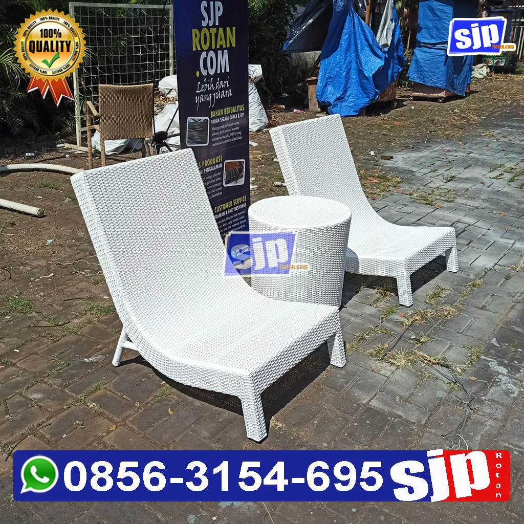 pengrajin 1 set sunbed buntung kursi kolam renang model buntung rotan