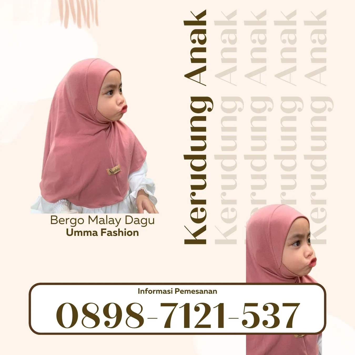 Kerudung Anak Bergo | Umma Fashion | di Karanganyar Bandung