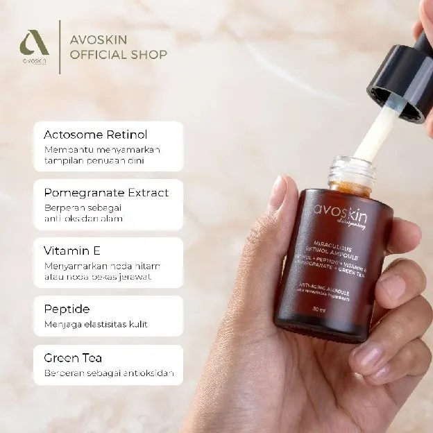 Ampoule Avoskin Miraculous Retinol 30ml-Anti Aging & Samarkan Kerutan