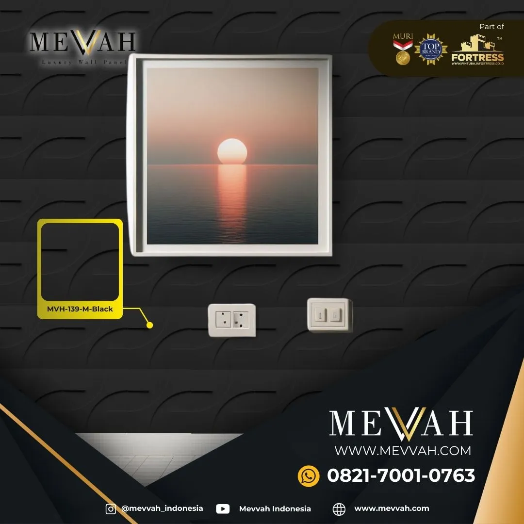 (MEVVAH) Decorative Wall Panel 3D Model Pvc Kamar Tidur Black Di Mempawah