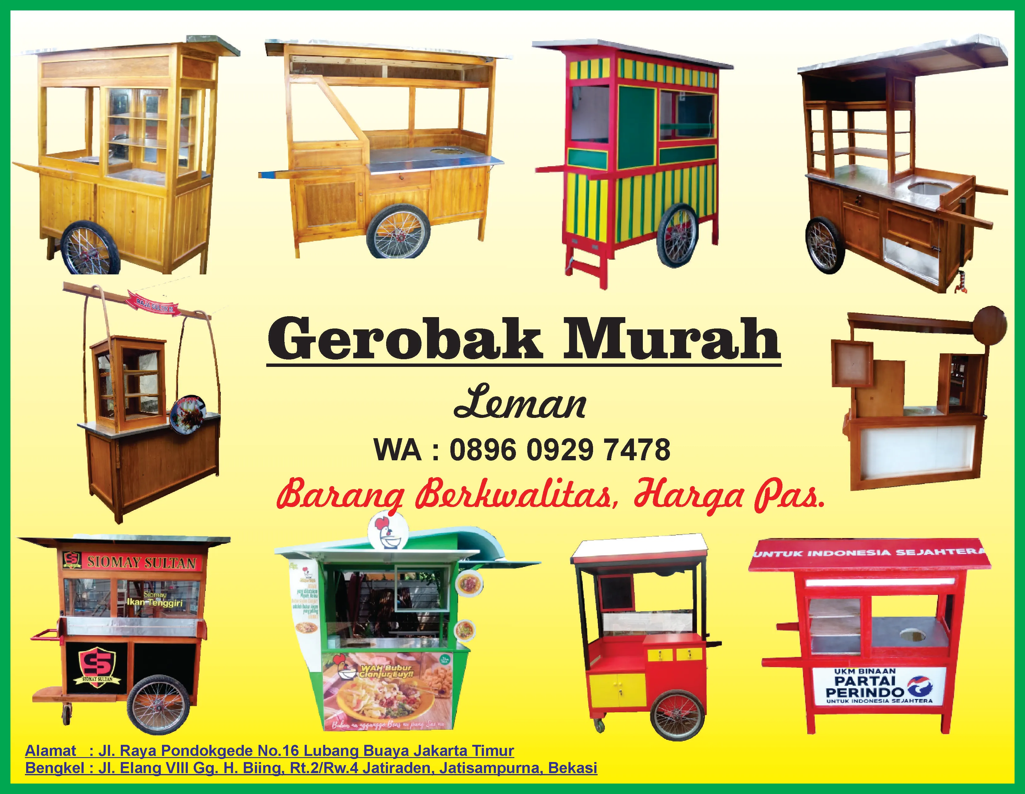 JUAL GEROBAK KAYU DAN BESI MURAH