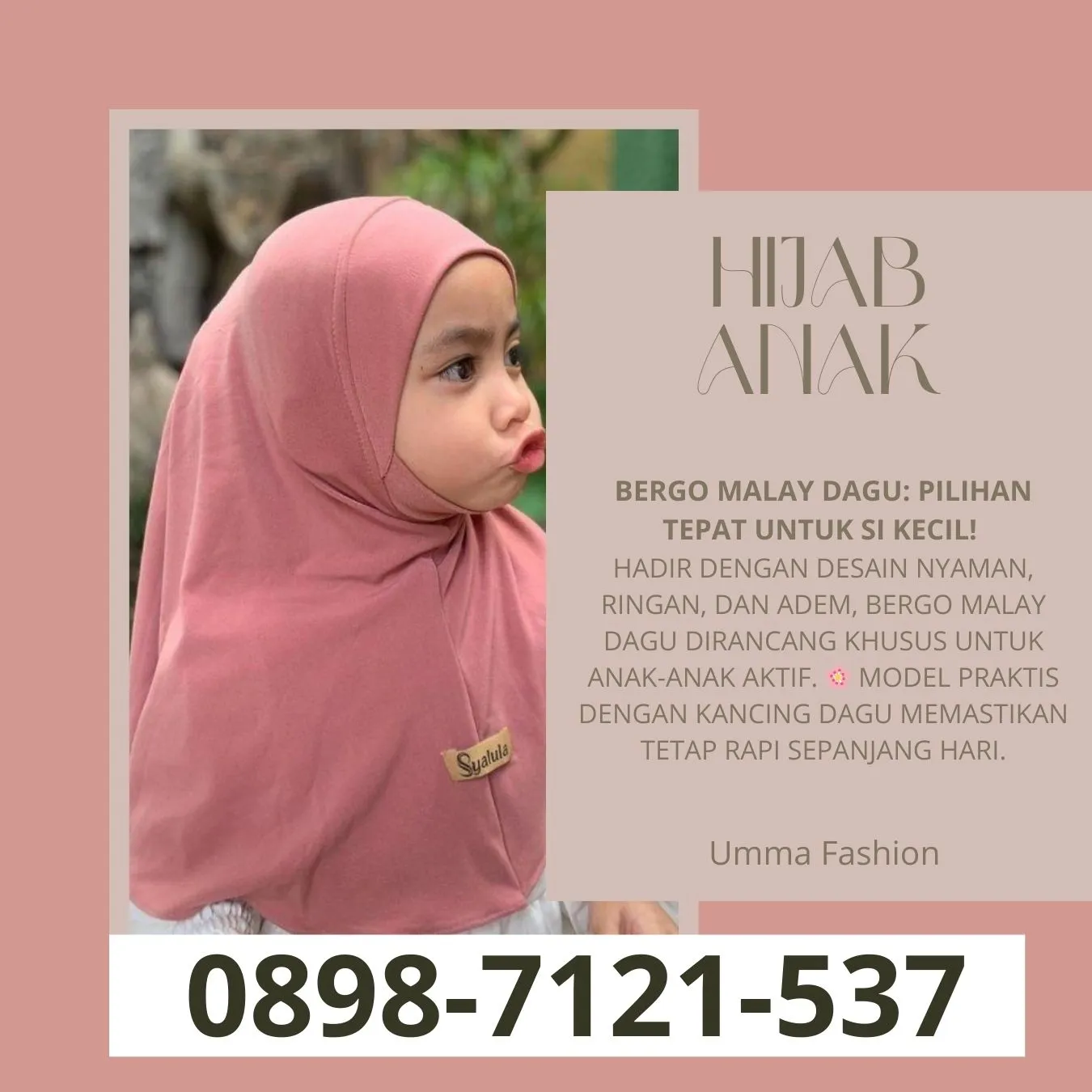 Kerudung Anak Bergo | Umma Fashion | di Karanganyar Bandung