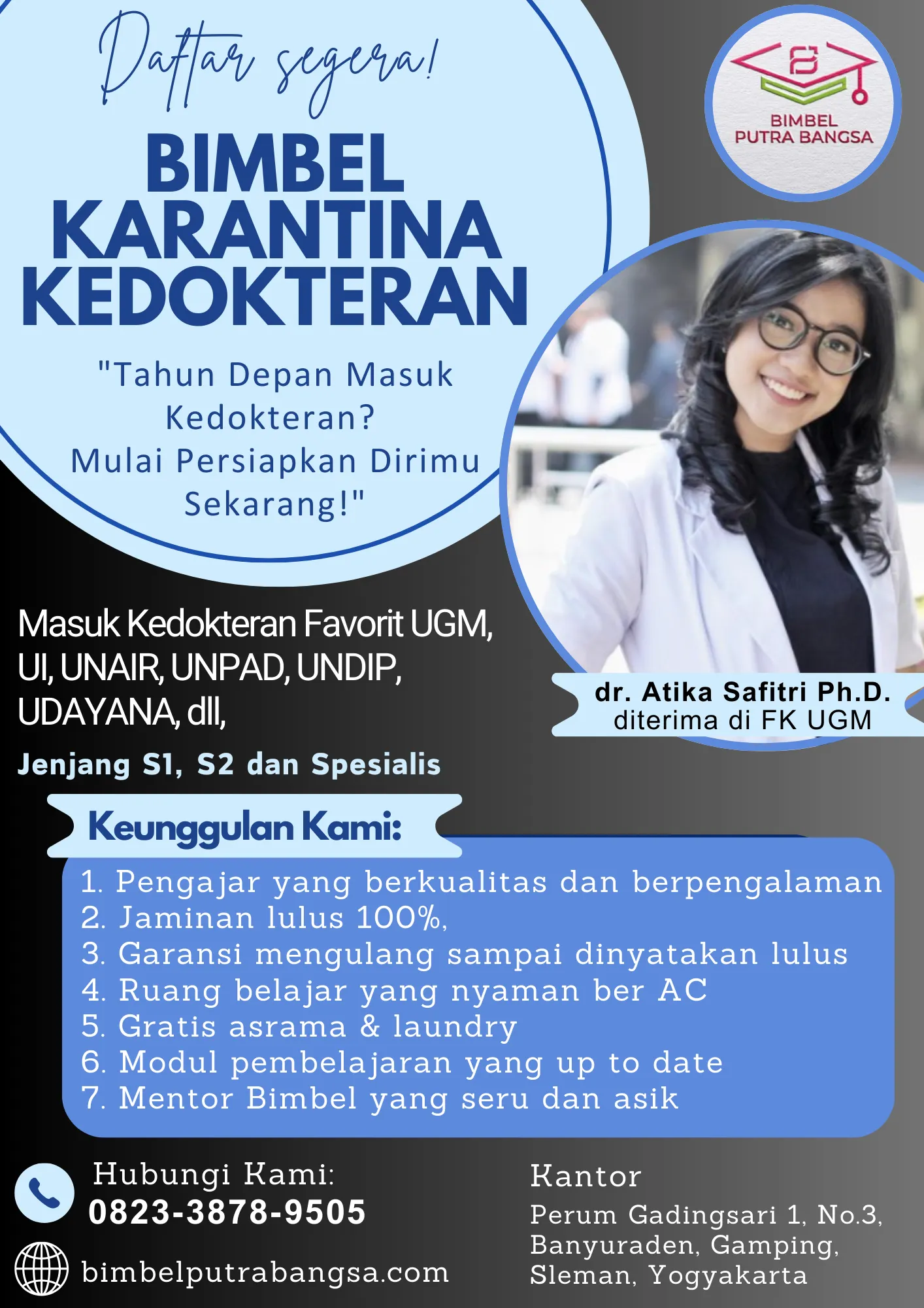 KOMPREHENSIF, 0823-3878-9505 Jasa Les Bimbel Kedokteran Hewan UNAND Padang di Bantul Solo PT PUTRA BANGSA CENDEKIA