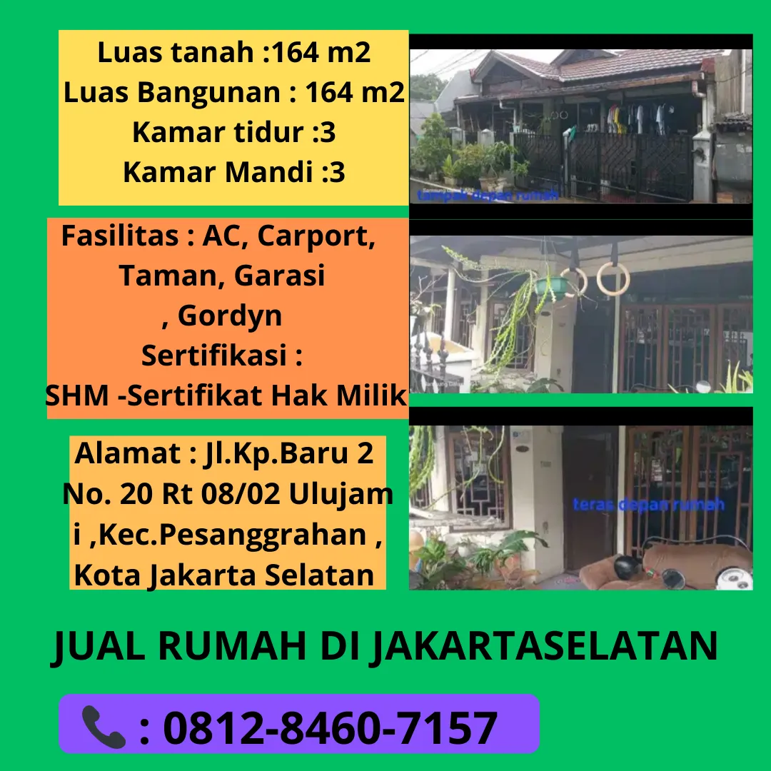 Harga Miring Harga Jual Rumah Dekat Blok M plaza Dekat dengan kampus Jakata Selatan