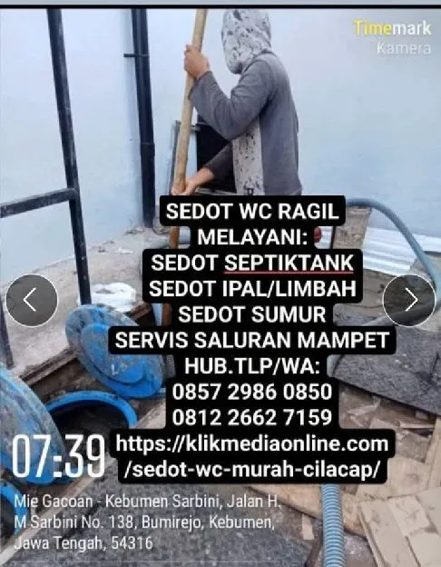 Jasa sedot Wc Sidareja 0857-2986-0850 Ragil