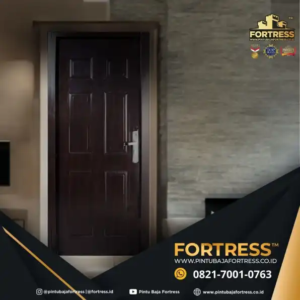 MODERN..!! WA 0821 7001 0763 (FORTRESS) Pintu Plat Besi Motif Kayu Di Bekasi