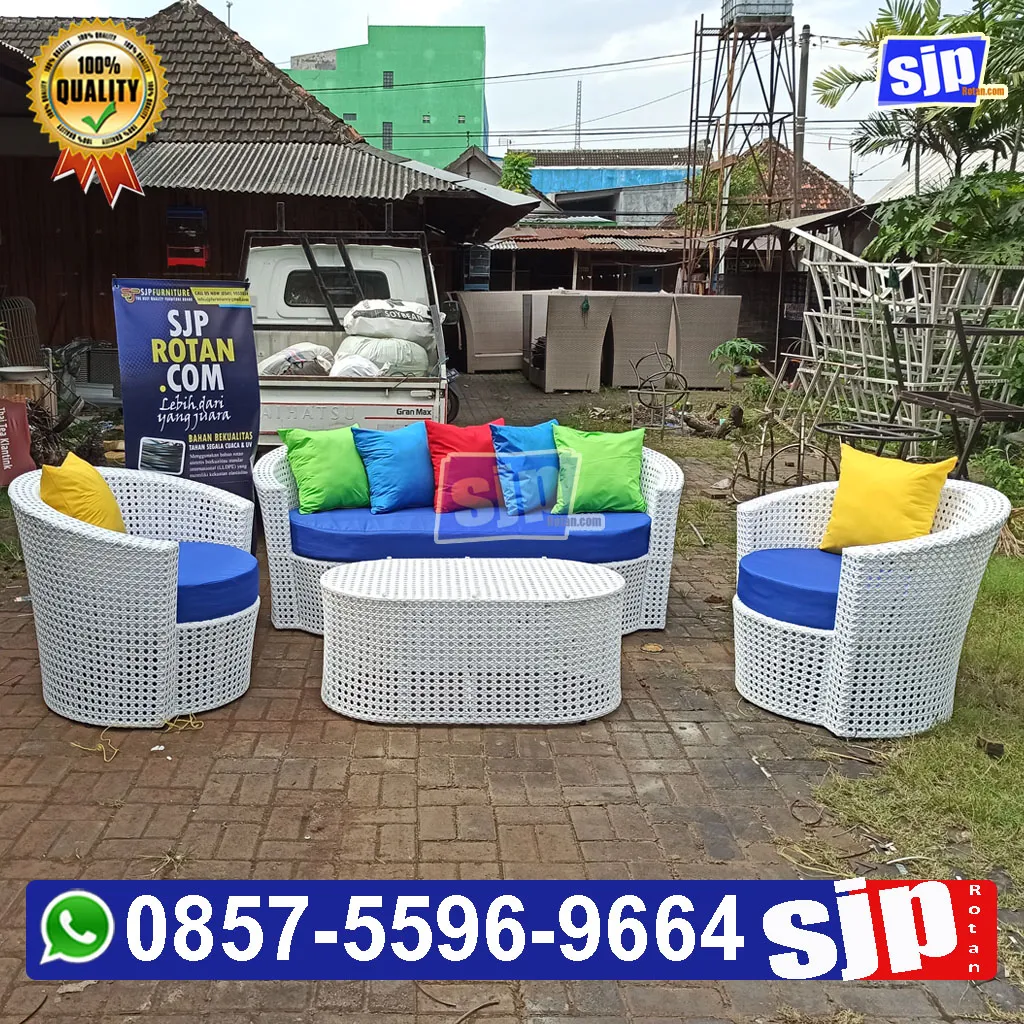 jual sofa rotan sintetis , harga sofa rotan