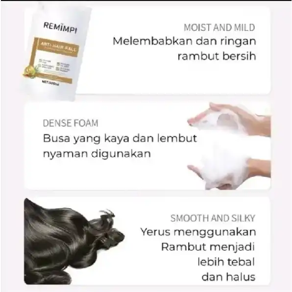 Remimpi fall hair treatment shampo Oil Control Mengurangi Rambut Rontok 300ml shampoo perawatan ramb