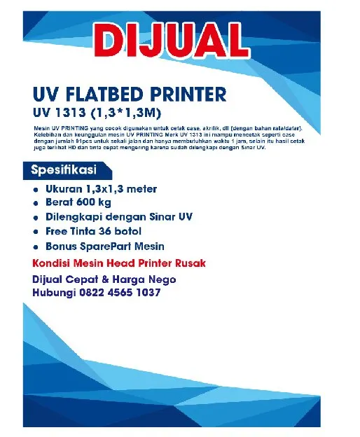 Printer UV FLATBED YDM 1313 G-5i