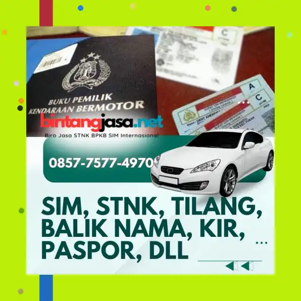 0857-7577-4970 Biro Jasa STNK Hilang Jakarta Pusat Bayar Setelah Selesai