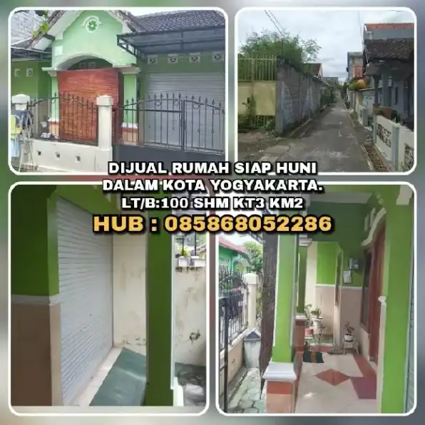 DIJUAL RUMAH SIAP HUNI DALAM KOTA YOGYAKARTA.LT/B:100 SHM KT3 KM2.H: 085868052286>>