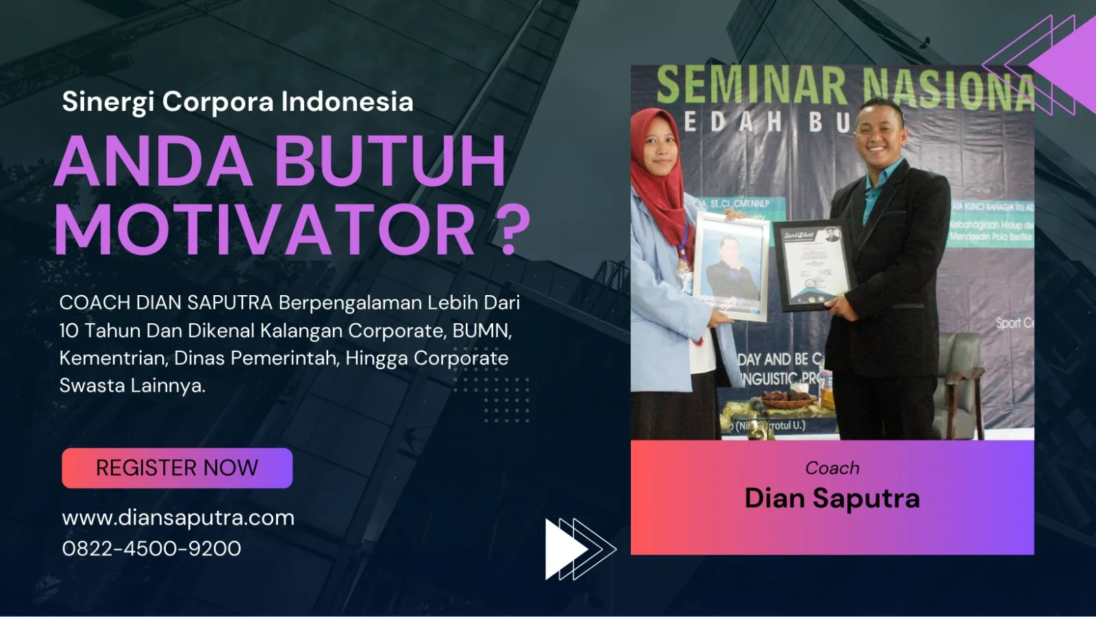 Motivator Sidoarjo, Terpercaya & Solutif, Dian Saputra