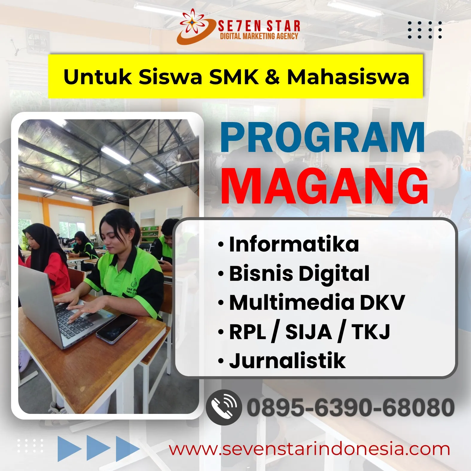 WA 0895-6390-68080 Perusahaan PKL Jurusan Multimedia DKV di Kediri Profesional