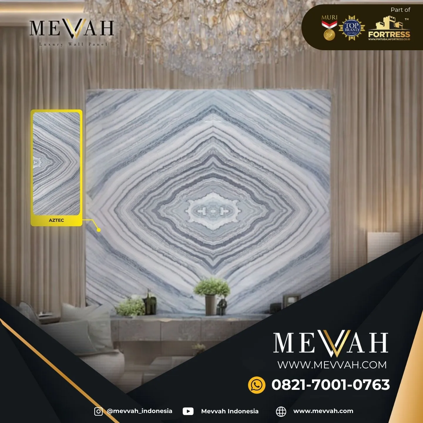 (MEVVAH) Marmer Pvc Dinding Di Palu