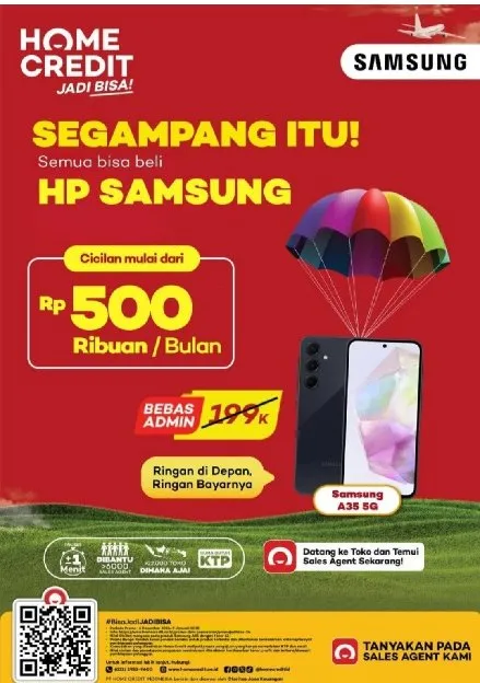 Segampang itu🫰 ambil cicilan Samsung A35 8 256GB di Home Credit, Promo bunga 0% Free cicilan 1x