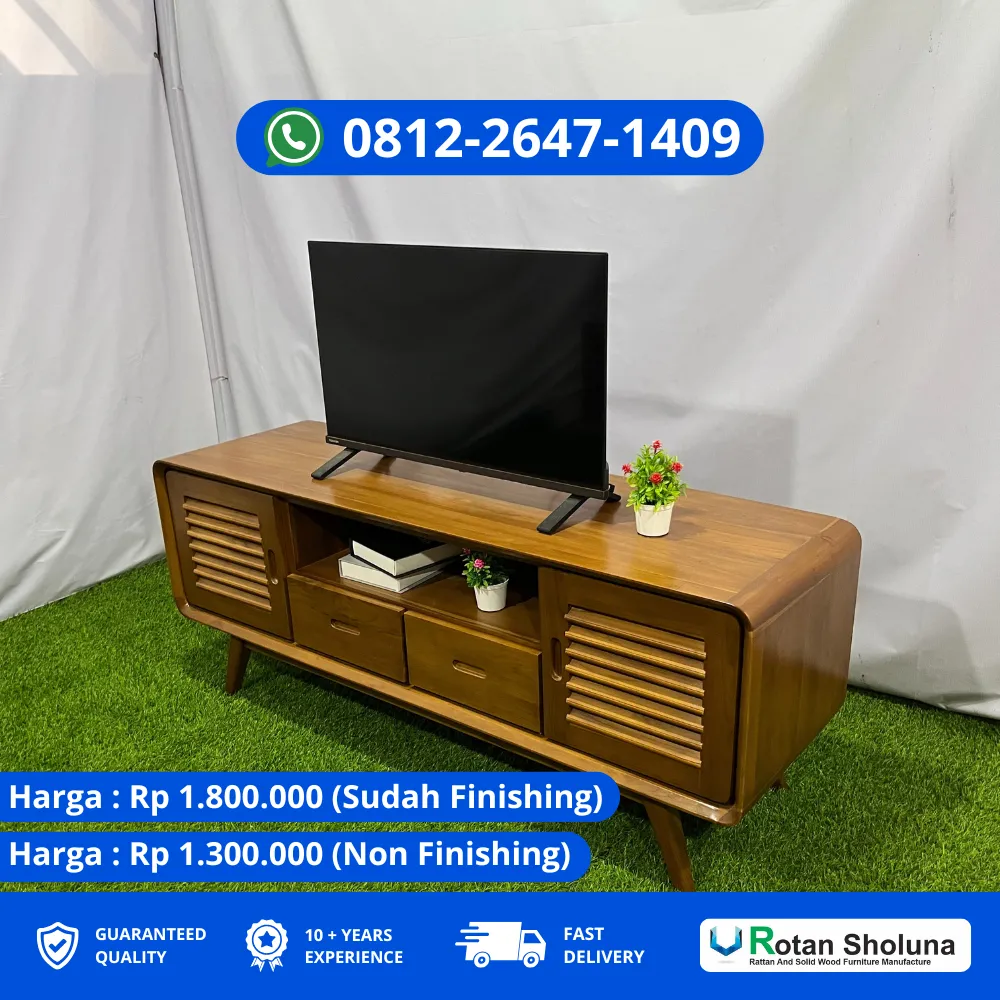 Buffet TV Jati Dengan Tampilan Mewah Dan Elegan