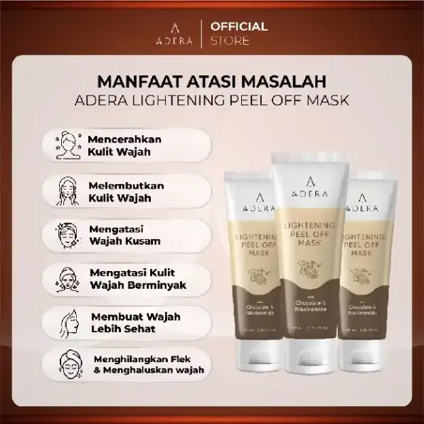 Adera Lightening Peel Of Mask With Chocolate & Niacinamide Mencerahkan Dan Mengangkat Sel Kulit Mati