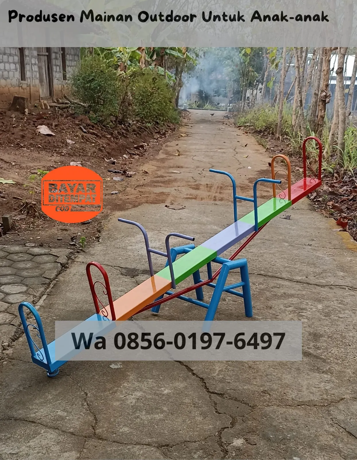 Produksi Mainan Ayunan Besi Taman dan Prosotan fiber untuk Anak di punggelan Banjarnegara