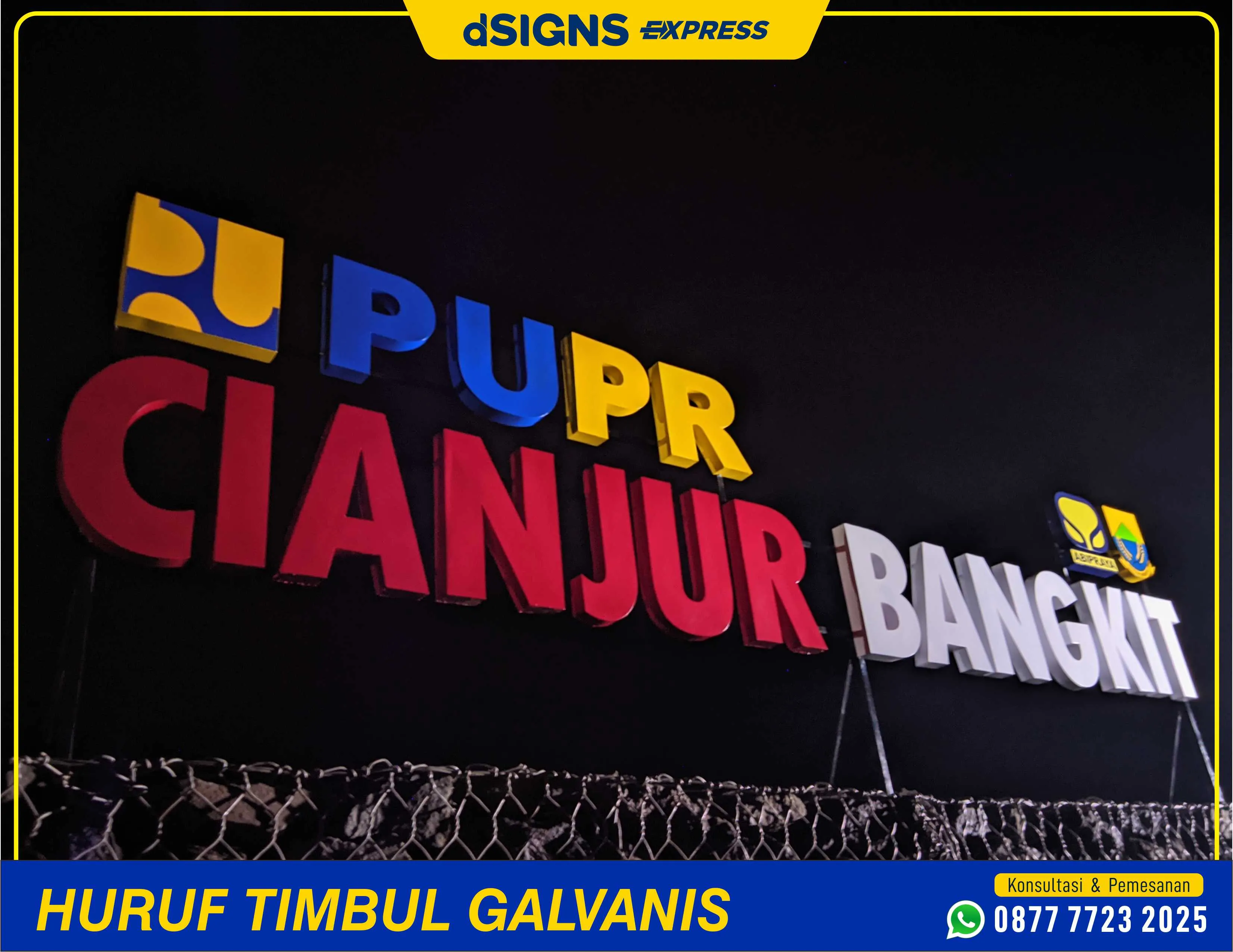 Jasa Pembuatan Huruf Timbul Cianjur 0877-7723-2025