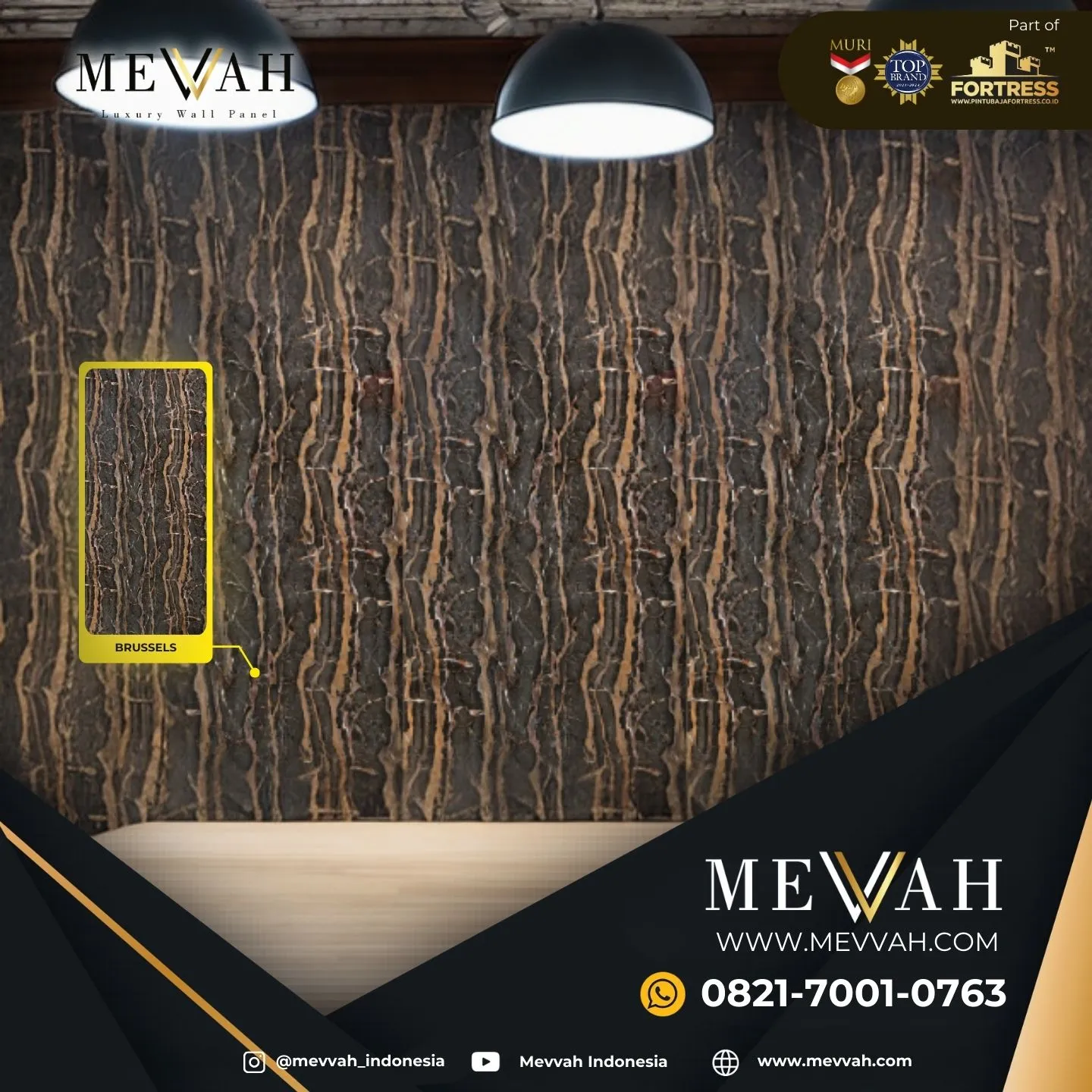 (MEVVAH) Wall Panel Dinding Pvc Marmer Coklat Di Sambas