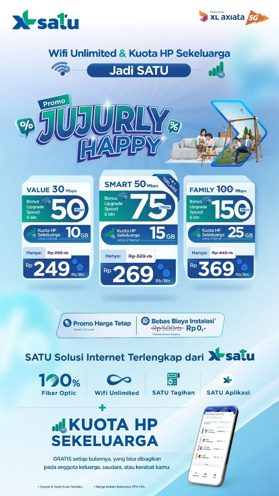 Instalasi Internet XL Satu Fiber Jogja, WA 085179755925