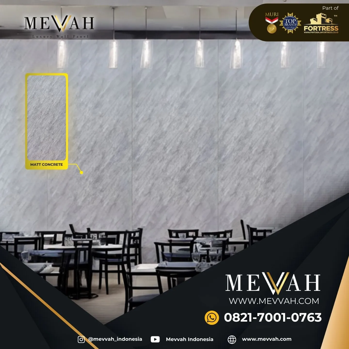 (MEVVAH) Marble Pvc Wall Panel Abu Abu Di Sekadau