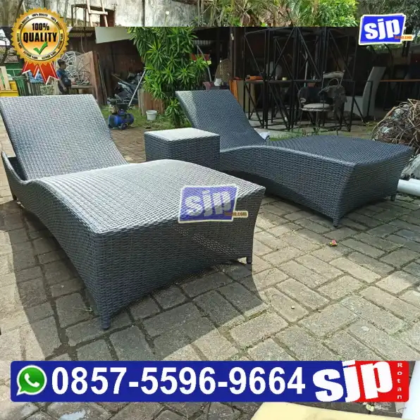 1 unit sunbed rotan sintetis model lamborgini