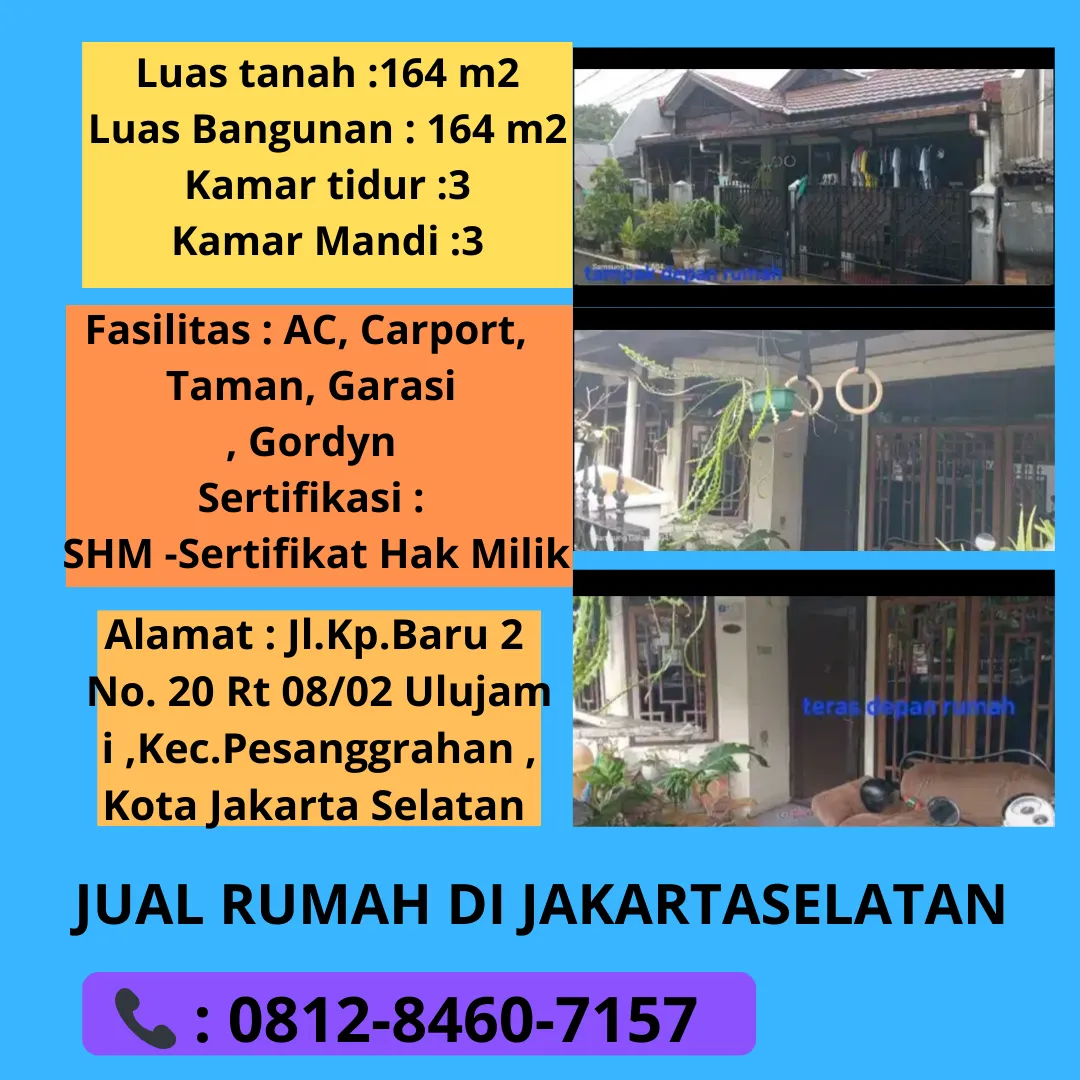 Harga Miring Harga Jual Rumah Dekat Blok M plaza Dekat dengan kampus Jakata Selatan