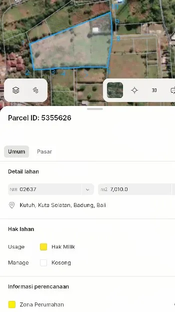 Dijual 10 are, Jl. Gunung Payung Dharmawangsa Gg. Sasikirana Kutuh Kuta Selatan