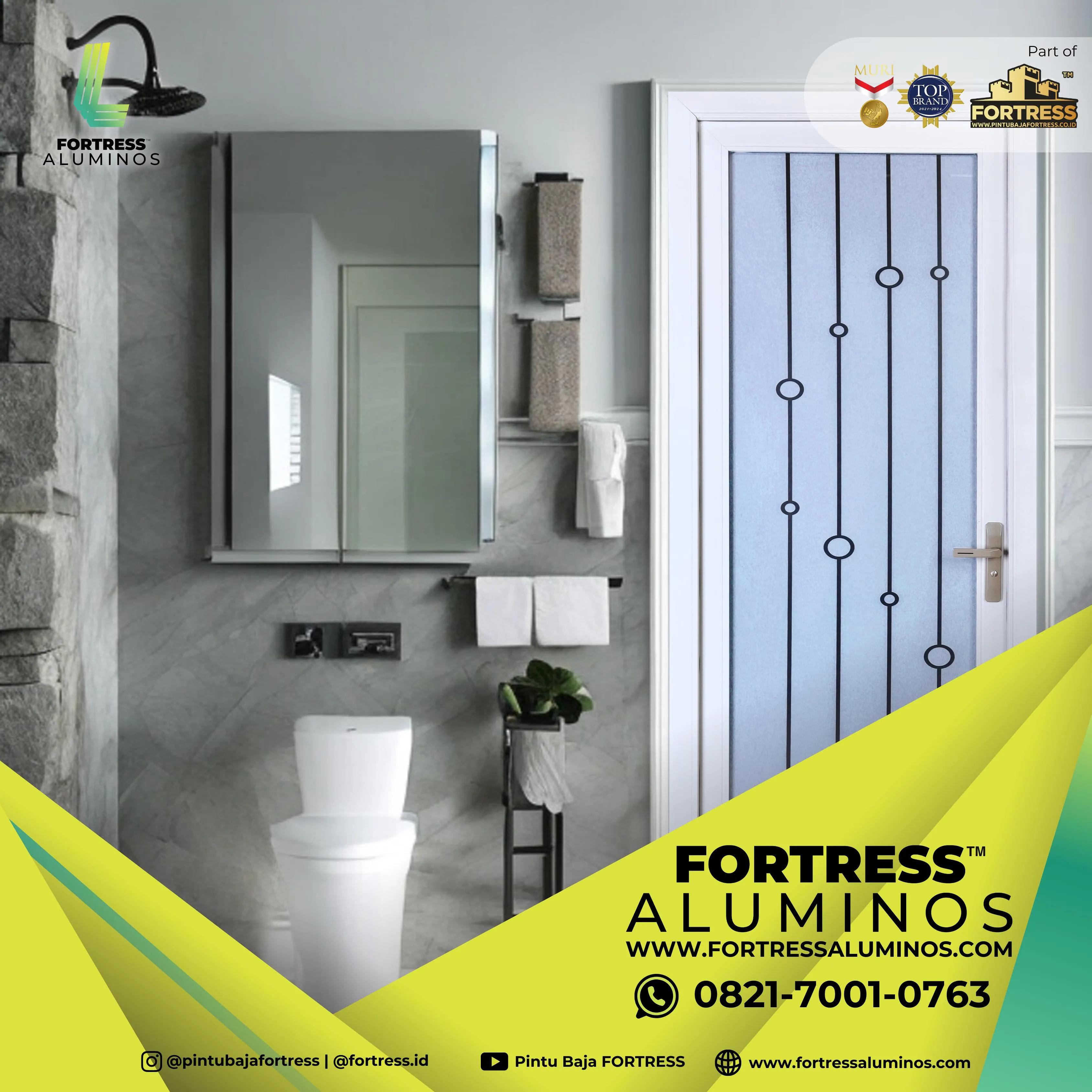 (ALUMINOS) Pintu Toilet Aluminium Di Palu