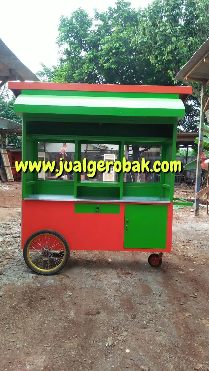 PRODUSEN JUAL GEROBAK KAYU MURAH (MODEL GEROBAK BNI)