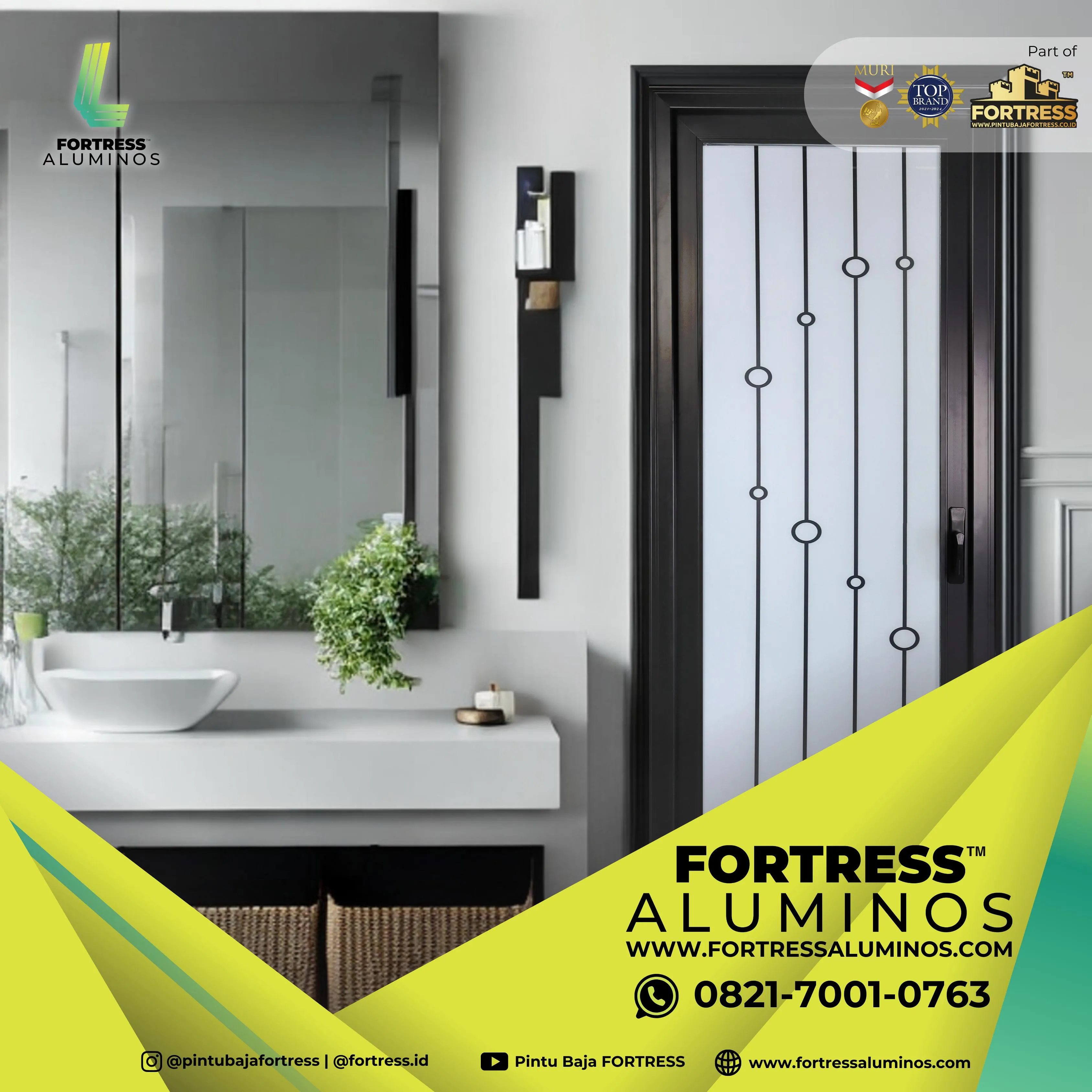 (ALUMINOS) Daun Pintu Aluminium Minimalis Di Palu