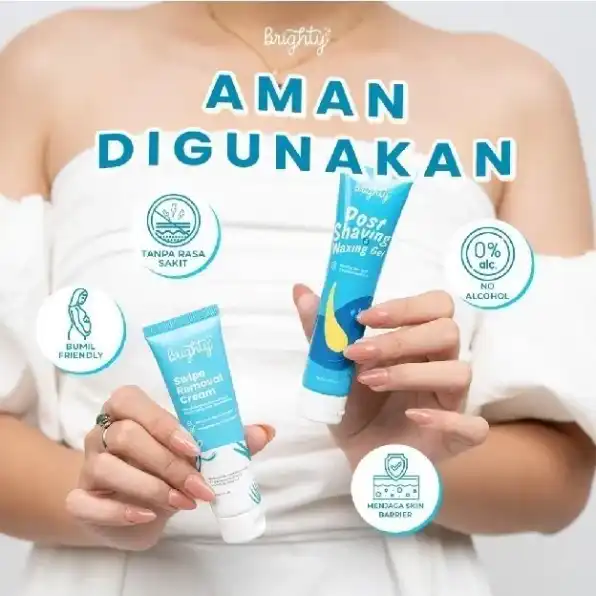 Brighty Swipe Removal Cream X Post Shaving & Waxing Gel Perontok Bulu Anti Iritasi