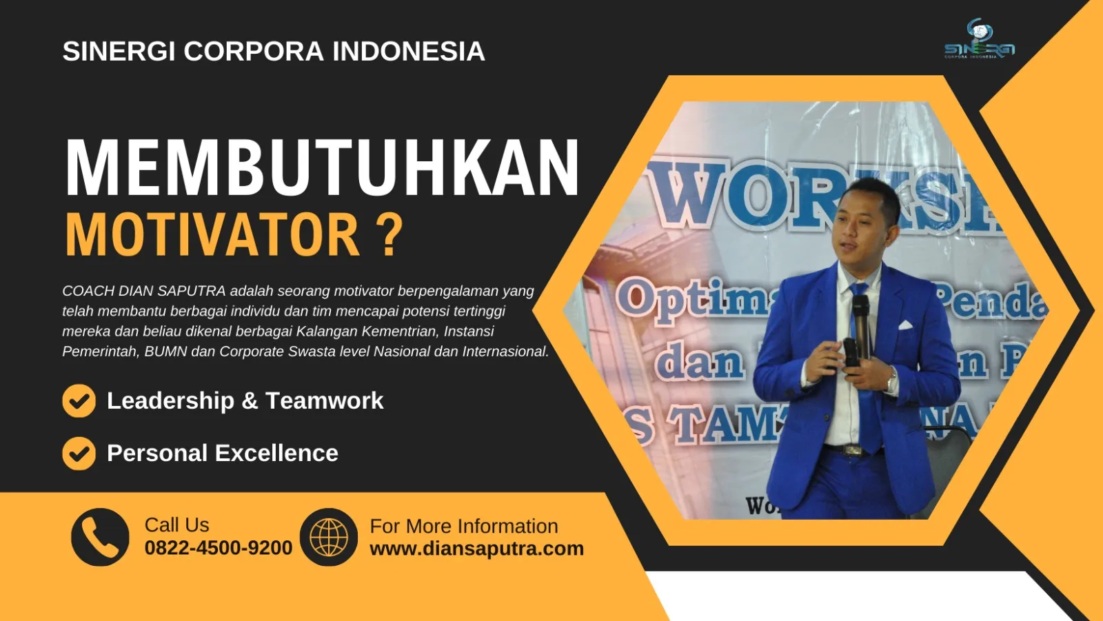 Trainer Leadhersip Tangerang Selatan, Terpercaya & Solutif, Dian Saputra