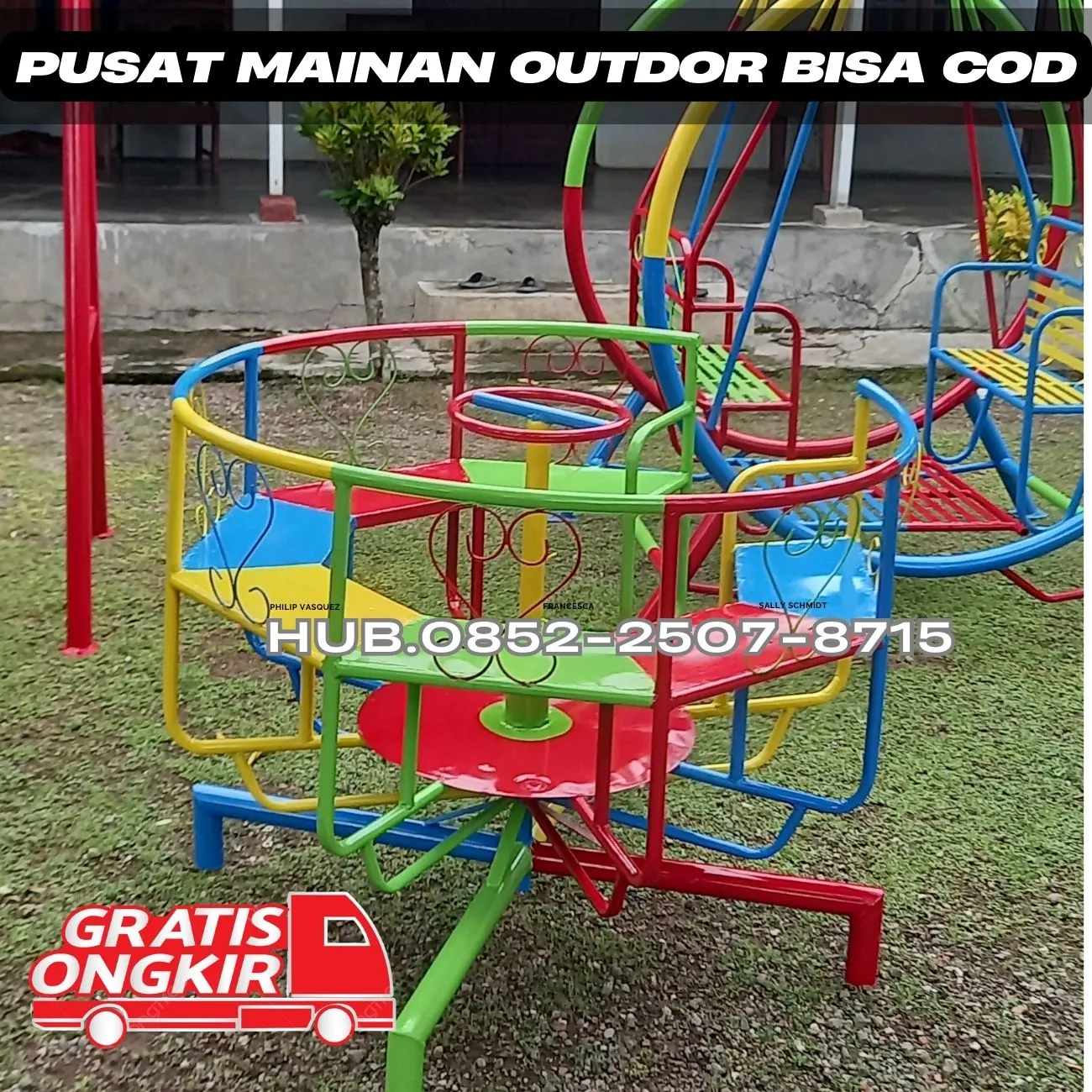 Gambar ayunan besi bulat besar Dan mainan playground Kec Gayungan Kota Surabaya