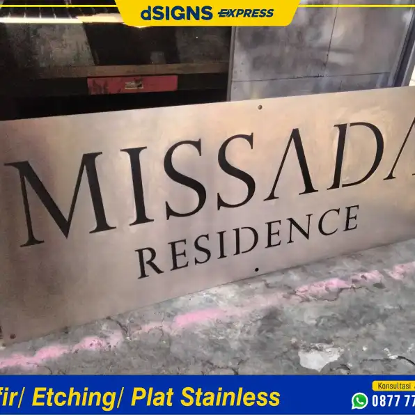 Etching Plat Stainless/ Papan Nama/ Huruf Timbul/ Neon Box Bandung