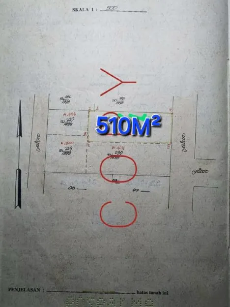 Dijual 5,1 are, Jl. Tegal Dukuh Selatan Penamparan Satelindo Gatsu Barat Denpasar