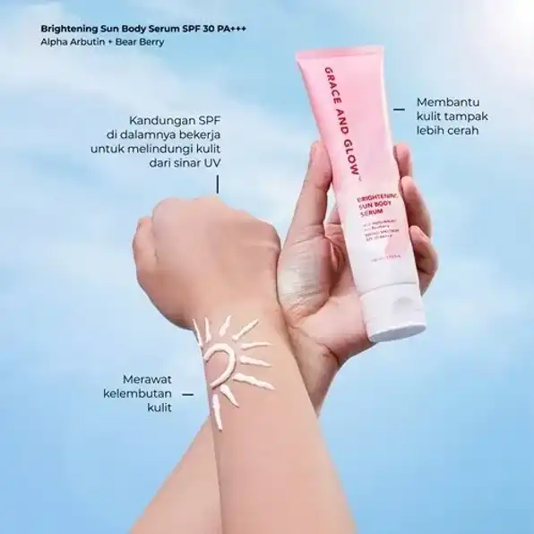 Grace and Glow Brightening Sun Lotion Body Serum SPF 30 PA+++ | Body Sunscreen Sunblock Badan Anti U