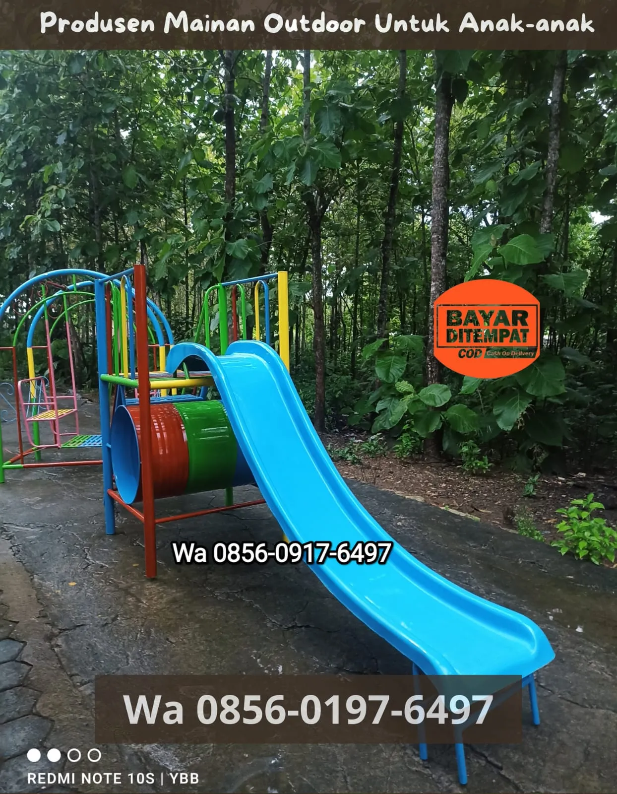Produksi Mainan Ayunan Besi Taman dan Prosotan fiber untuk Anak di punggelan Banjarnegara