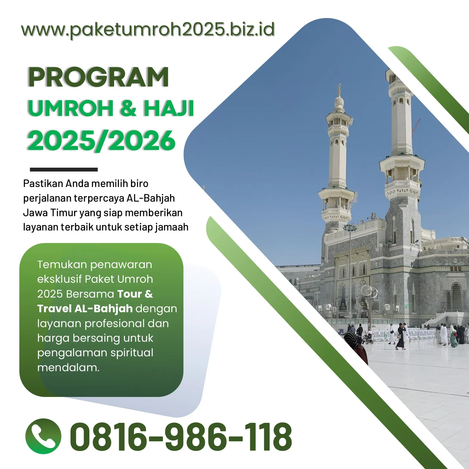 Travel Umroh Akhir Tahun 2025 di Kalipare Malang Bersama AL Bahjah