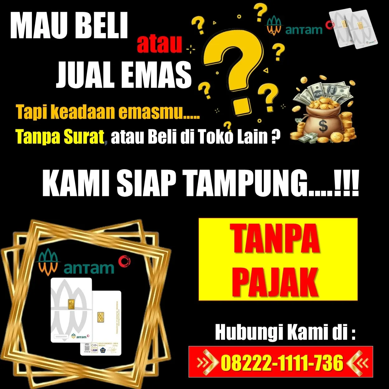 Hub0822-2111-1736, WA [ TANPA POTONGAN ], Jual Cincin Emas Rusak Tanpa Surat Klender