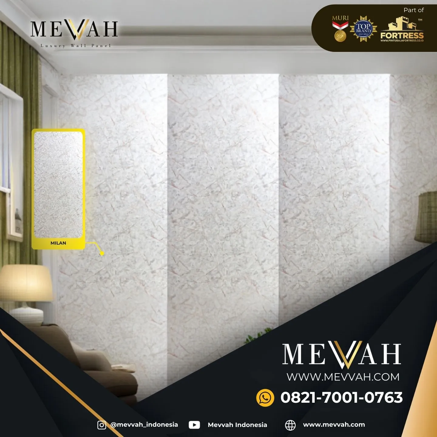 (MEVVAH) Wall Panel Pvc Dinding Marmer Putih Di Sekadau