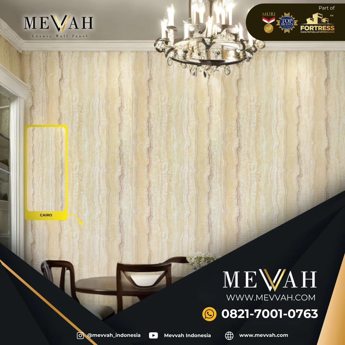 (MEVVAH) Marmer Panel Pvc Krem Di Kapuas Hulu